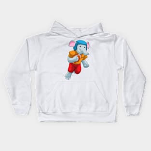 Elephant at Football Sports Kids Hoodie